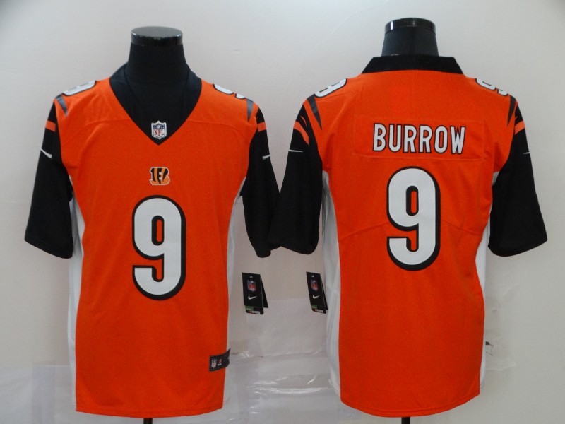 Cincinnati Bengals Limited orange Men burrow Jersey NFL Footballl #9 Vapor Untouchable